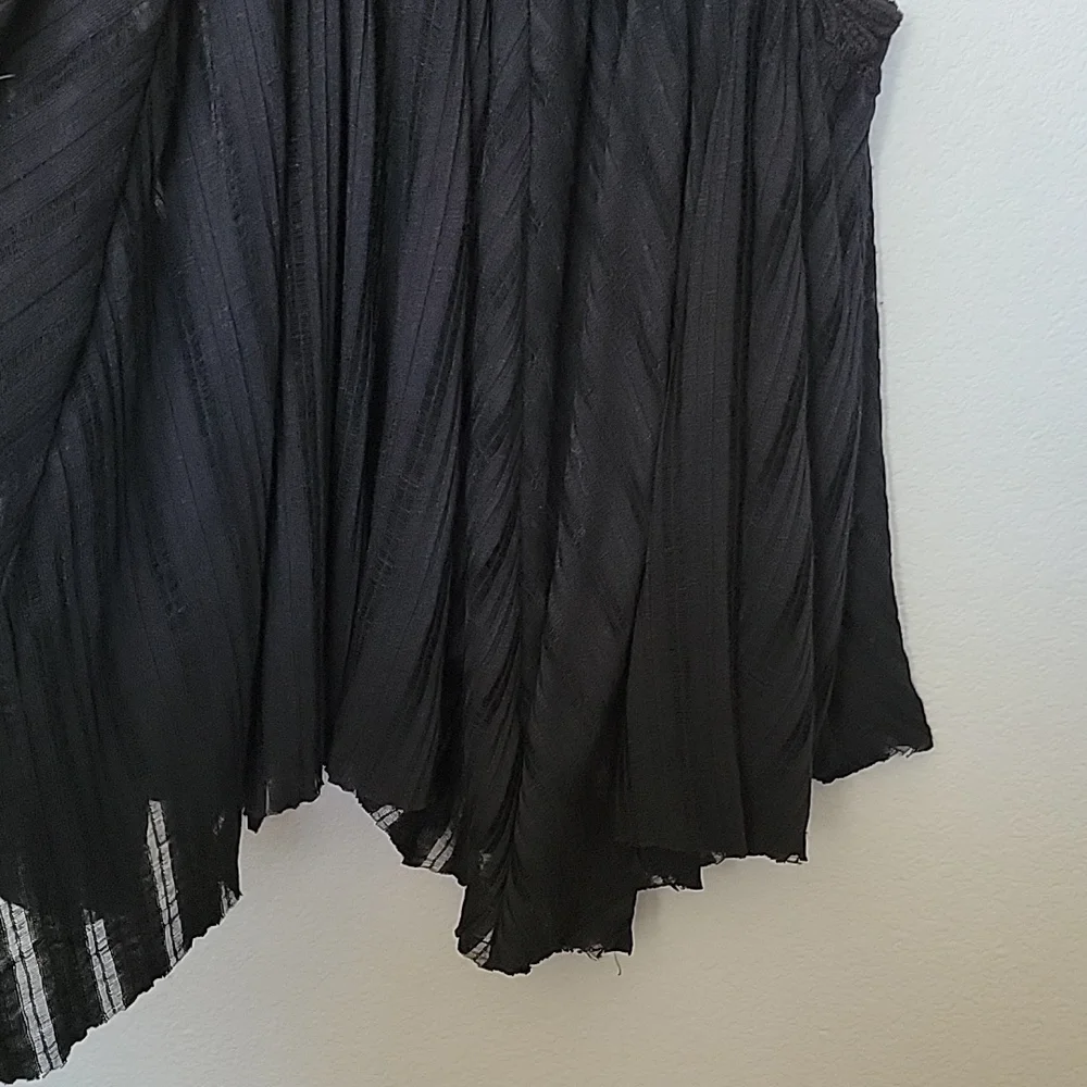 Free people Cutwork Gauze Witchy Girly Black Flowy Small Blouse Top